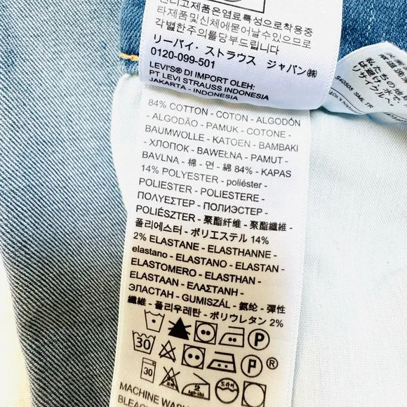 Levi’s Mile High Super Skinny Jeans Size 24 - Picture 6 of 7